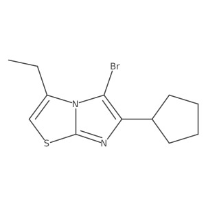 5-Bromo-6-cyclopentyl-3-ethylimidazo[2,1-b][1,3]thiazole结构式