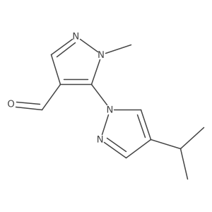 1-methyl-5-[4-(propan-2-yl)-1H-pyrazol-1-yl]-1H-pyrazole-4-carbaldehyde Structure