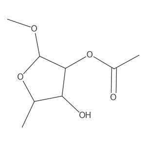 I(2)-D-Arabinofuranoside, methyl 5-deoxy-, 2-acetate Structure