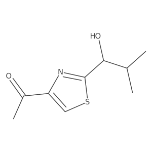 1-[2-(1-Hydroxy-2-methylpropyl)-1,3-thiazol-4-yl]ethan-1-one结构式