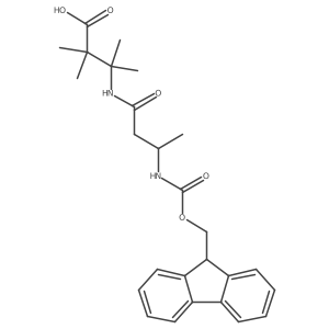 3-[(3S)-3-({[(9H-fluoren-9-yl)methoxy]carbonyl}amino)butanamido]-2,2,3-trimethylbutanoic acid Structure
