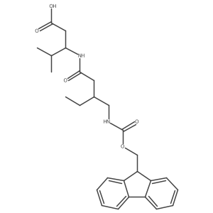 (3R)-3-{3-[({[(9H-fluoren-9-yl)methoxy]carbonyl}amino)methyl]pentanamido}-4-methylpentanoic acid结构式