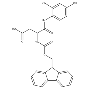 3-[(2-chloro-4-hydroxyphenyl)carbamoyl]-3-({[(9H-fluoren-9-yl)methoxy]carbonyl}amino)propanoic acid结构式