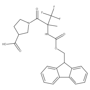 1-[2-({[(9H-fluoren-9-yl)methoxy]carbonyl}amino)-3,3,3-trifluoro-2-methylpropanoyl]pyrrolidine-3-carboxylic acid Structure