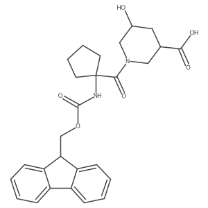 1-[1-({[(9H-fluoren-9-yl)methoxy]carbonyl}amino)cyclopentanecarbonyl]-5-hydroxypiperidine-3-carboxylic acid Structure
