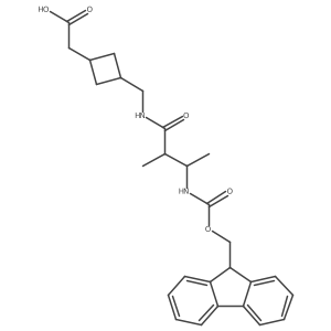 2-(3-{[3-({[(9H-fluoren-9-yl)methoxy]carbonyl}amino)-2-methylbutanamido]methyl}cyclobutyl)acetic acid Structure