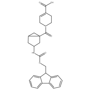 rac-1-[(1R,3R,5R)-3-({[(9H-fluoren-9-yl)methoxy]carbonyl}amino)bicyclo[3.1.0]hexane-1-carbonyl]-1,2,3,6-tetrahydropyridine-4-carboxylic acid Structure