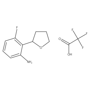 3-Fluoro-2-(oxolan-2-yl)aniline trifluoroacetic acid结构式