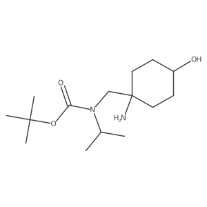 tert-butyl N-[(1-amino-4-hydroxycyclohexyl)methyl]-N-(propan-2-yl)carbamate结构式