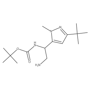 tert-butyl N-[2-amino-1-(3-tert-butyl-1-methyl-1H-pyrazol-5-yl)ethyl]carbamate结构式