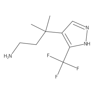 3-methyl-3-[3-(trifluoromethyl)-1H-pyrazol-4-yl]butan-1-amine结构式