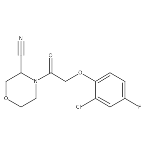 4-[2-(2-Chloro-4-fluorophenoxy)acetyl]morpholine-3-carbonitrile Structure