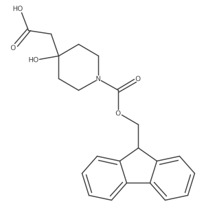 2-[1-(9H-Fluoren-9-ylmethoxycarbonyl)-4-hydroxypiperidin-4-yl]acetic acid结构式