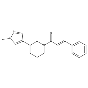 (2E)-1-[3-(1-methyl-1H-pyrazol-4-yl)piperidin-1-yl]-3-phenylprop-2-en-1-one结构式