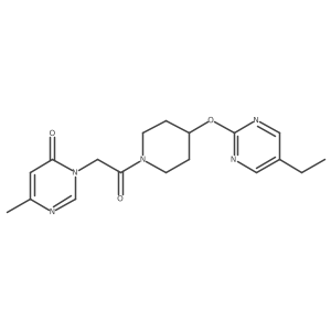 3-(2-{4-[(5-Ethylpyrimidin-2-yl)oxy]piperidin-1-yl}-2-oxoethyl)-6-methyl-3,4-dihydropyrimidin-4-one结构式