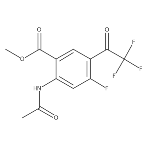 2-Acetylamino-4-fluoro-5-(2,2,2-trifluoro-acetyl)-benzoic acid methyl ester结构式