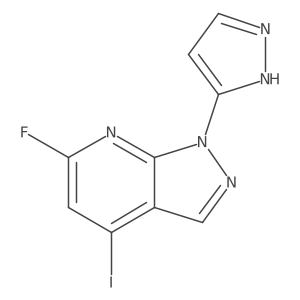 6-Fluoro-4-iodo-1-(1H-pyrazol-3-yl)-1H-pyrazolo[3,4-b]pyridine结构式