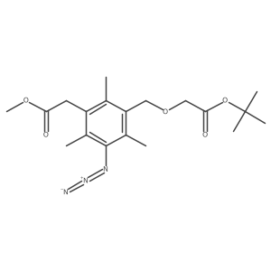 Tert-butyl 2-{[3-azido-5-(2-methoxy-2-oxoethyl)-2,4,6-trimethylphenyl]methoxy}acetate Structure