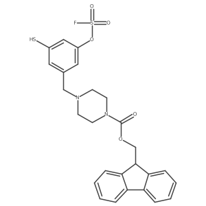 (9H-fluoren-9-yl)methyl 4-({3-[(fluorosulfonyl)oxy]-5-sulfanylphenyl}methyl)piperazine-1-carboxylate结构式