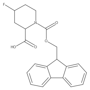 (2S,4S)-1-(((9H-fluoren-9-yl)methoxy)carbonyl)-4-fluoropiperidine-2-carboxylic acid结构式