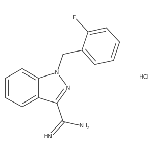 1-[(2-Fluorophenyl)methyl]indazole-3-carboximidamide;hydrochloride结构式