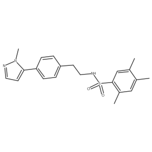 2,4,5-trimethyl-N-{2-[4-(1-methyl-1H-pyrazol-5-yl)phenyl]ethyl}benzene-1-sulfonamide结构式