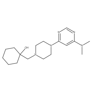1-({4-[6-(Dimethylamino)pyrimidin-4-yl]piperazin-1-yl}methyl)cyclohexan-1-ol结构式