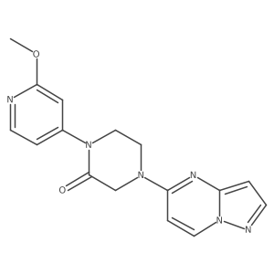 1-(2-Methoxypyridin-4-yl)-4-{pyrazolo[1,5-a]pyrimidin-5-yl}piperazin-2-one结构式
