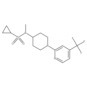 N-methyl-N-{1-[4-(trifluoromethyl)pyridin-2-yl]piperidin-4-yl}cyclopropanesulfonamide结构式