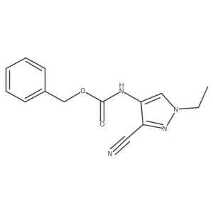 benzyl N-(3-cyano-1-ethyl-1H-pyrazol-4-yl)carbamate结构式