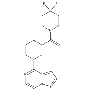 3-(4,4-Difluoropiperidine-1-carbonyl)-1-{2-methylpyrazolo[1,5-a]pyrazin-4-yl}piperidine结构式