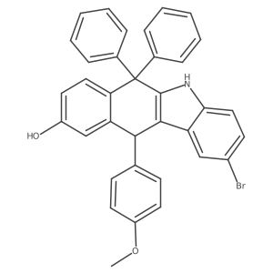 2-Bromo-11-(4-methoxyphenyl)-6,6-diphenyl-6,11-dihydro-5H-benzo[b]carbazol-9-ol结构式