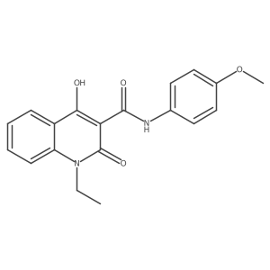1-ethyl-4-hydroxy-N-(4-methoxyphenyl)-2-oxo-1,2-dihydroquinoline-3-carboxamide结构式