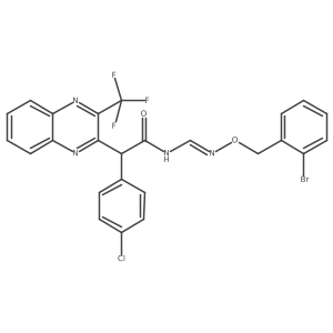 N-((((2-Bromobenzyl)oxy)imino)methyl)-2-(4-chlorophenyl)-2-(3-(trifluoromethyl)-2-quinoxalinyl)acetamide Structure