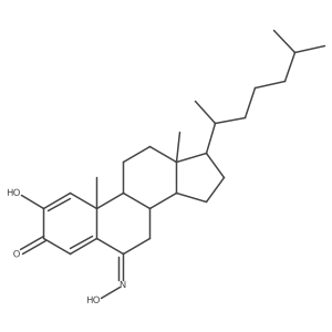 (6E)-2-Hydroxycholesta-1,4-diene-3,6-dione 6-oxime Structure
