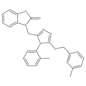3-((5-((3-methylbenzyl)thio)-4-(o-tolyl)-4H-1,2,4-triazol-3-yl)methyl)benzo[d]thiazol-2(3H)-one Structure