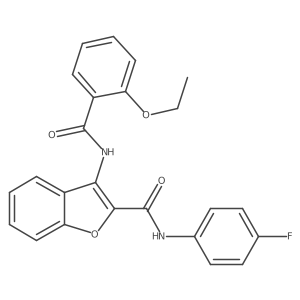 3-(2-ethoxybenzamido)-N-(4-fluorophenyl)benzofuran-2-carboxamide结构式