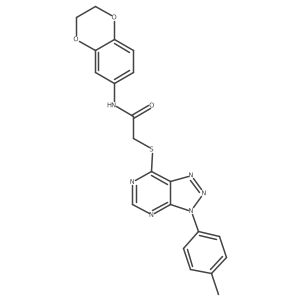 N-(2,3-dihydrobenzo[b][1,4]dioxin-6-yl)-2-((3-(p-tolyl)-3H-[1,2,3]triazolo[4,5-d]pyrimidin-7-yl)thio)acetamide Structure