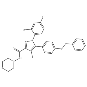 5-(4-(benzyloxy)phenyl)-1-(2,4-dichlorophenyl)-4-methyl-N-morpholino-1H-pyrazole-3-carboxamide Structure