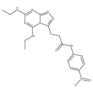 2-{[5,7-bis(ethylamino)[1,2,4]triazolo[4,3-a][1,3,5]triazin-3-yl]sulfanyl}-N-(4-nitrophenyl)acetamide Structure