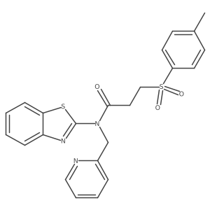 N-(benzo[d]thiazol-2-yl)-N-(pyridin-2-ylmethyl)-3-tosylpropanamide结构式