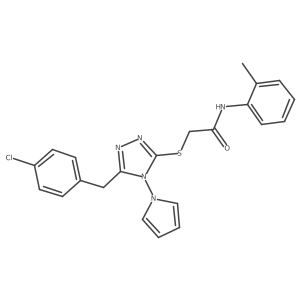 2-((5-(4-chlorobenzyl)-4-(1H-pyrrol-1-yl)-4H-1,2,4-triazol-3-yl)thio)-N-(o-tolyl)acetamide Structure
