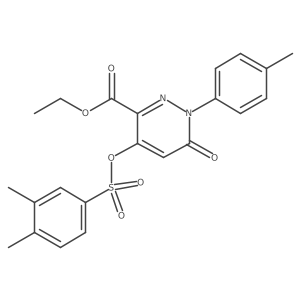 Ethyl 4-(((3,4-dimethylphenyl)sulfonyl)oxy)-6-oxo-1-(p-tolyl)-1,6-dihydropyridazine-3-carboxylate结构式