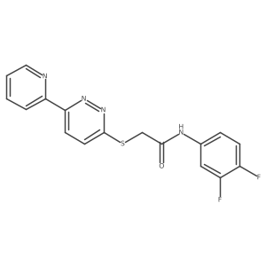 N-(3,4-difluorophenyl)-2-((6-(pyridin-2-yl)pyridazin-3-yl)thio)acetamide结构式