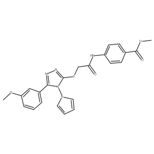 methyl 4-[({[5-(3-methoxyphenyl)-4-(1H-pyrrol-1-yl)-4H-1,2,4-triazol-3-yl]sulfanyl}acetyl)amino]benzoate Structure