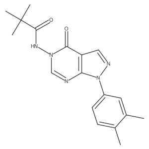 N-(1-(3,4-dimethylphenyl)-4-oxo-1H-pyrazolo[3,4-d]pyrimidin-5(4H)-yl)pivalamide Structure