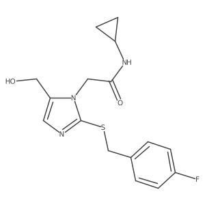 N-cyclopropyl-2-(2-((4-fluorobenzyl)thio)-5-(hydroxymethyl)-1H-imidazol-1-yl)acetamide Structure