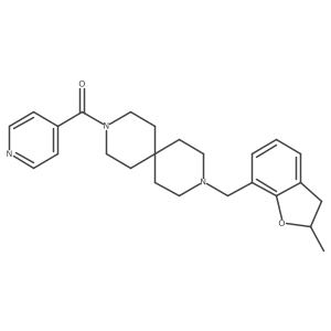 3-Isonicotinoyl-9-[(2-methyl-2,3-dihydro-1-benzofuran-7-yl)methyl]-3,9-diazaspiro[5.5]undecane结构式