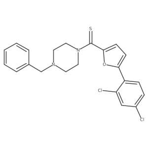 (4-Benzylpiperazin-1-yl)(5-(2,4-dichlorophenyl)furan-2-yl)methanethione Structure