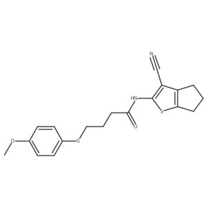 N-(3-cyano-5,6-dihydro-4H-cyclopenta[b]thiophen-2-yl)-4-((4-methoxyphenyl)thio)butanamide Structure